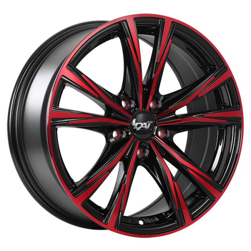 DAI Wheels Classic Gloss Black - Machined Face - Red Face photo