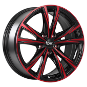 DAI Wheels Classic Gloss Black - Machined Face - Red Face