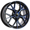 DAI Wheels Tuning Gloss Black - Machined Face - Blue Face